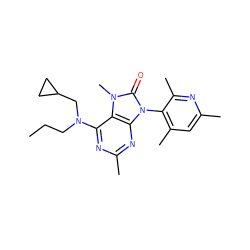 CCCN(CC1CC1)c1nc(C)nc2c1n(C)c(=O)n2-c1c(C)cc(C)nc1C ZINC000028020978