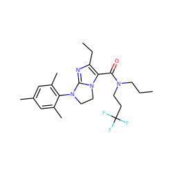 CCCN(CCC(F)(F)F)C(=O)c1c(CC)nc2n1CCN2c1c(C)cc(C)cc1C ZINC000028342267