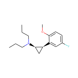 CCCN(CCC)[C@@H]1C[C@@H]1c1cc(F)ccc1OC ZINC000013755492