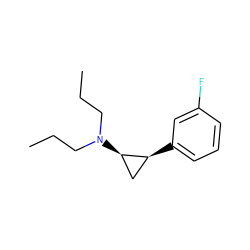 CCCN(CCC)[C@@H]1C[C@@H]1c1cccc(F)c1 ZINC000013755484