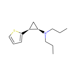 CCCN(CCC)[C@@H]1C[C@@H]1c1cccs1 ZINC000013755496