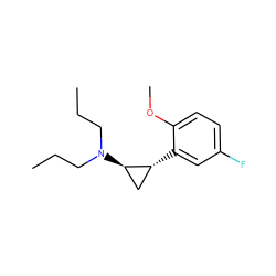 CCCN(CCC)[C@@H]1C[C@H]1c1cc(F)ccc1OC ZINC000013755494