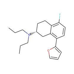 CCCN(CCC)[C@@H]1CCc2c(F)ccc(-c3ccco3)c2C1 ZINC000013759315