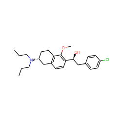 CCCN(CCC)[C@@H]1CCc2c(ccc([C@@H](O)Cc3ccc(Cl)cc3)c2OC)C1 ZINC000027330559