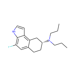 CCCN(CCC)[C@@H]1CCc2cc(F)c3[nH]ccc3c2C1 ZINC000013741692