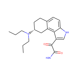 CCCN(CCC)[C@@H]1CCc2ccc3[nH]cc(C(=O)C(N)=O)c3c2C1 ZINC000013741712