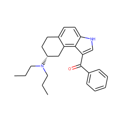 CCCN(CCC)[C@@H]1CCc2ccc3[nH]cc(C(=O)c4ccccc4)c3c2C1 ZINC000013741710