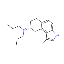 CCCN(CCC)[C@@H]1CCc2ccc3[nH]cc(C)c3c2C1 ZINC000013741720