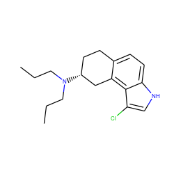 CCCN(CCC)[C@@H]1CCc2ccc3[nH]cc(Cl)c3c2C1 ZINC000013738696