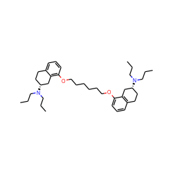 CCCN(CCC)[C@@H]1CCc2cccc(OCCCCCCOc3cccc4c3C[C@H](N(CCC)CCC)CC4)c2C1 ZINC000029213859