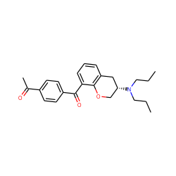 CCCN(CCC)[C@@H]1COc2c(cccc2C(=O)c2ccc(C(C)=O)cc2)C1 ZINC000029341136