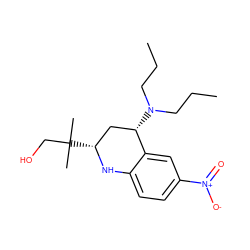 CCCN(CCC)[C@H]1C[C@@H](C(C)(C)CO)Nc2ccc([N+](=O)[O-])cc21 ZINC000013971762