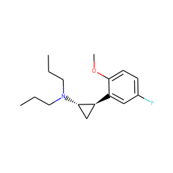 CCCN(CCC)[C@H]1C[C@@H]1c1cc(F)ccc1OC ZINC000013755493