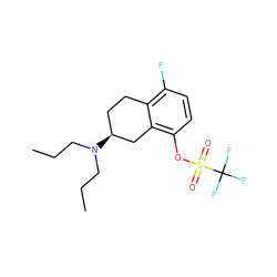 CCCN(CCC)[C@H]1CCc2c(F)ccc(OS(=O)(=O)C(F)(F)F)c2C1 ZINC000036187814