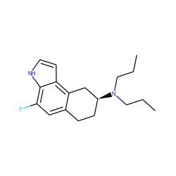 CCCN(CCC)[C@H]1CCc2cc(F)c3[nH]ccc3c2C1 ZINC000013741693