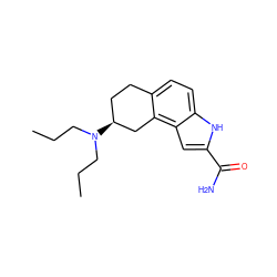 CCCN(CCC)[C@H]1CCc2ccc3[nH]c(C(N)=O)cc3c2C1 ZINC000013832099