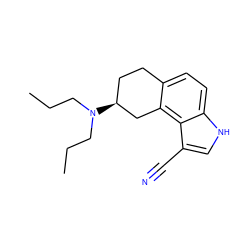 CCCN(CCC)[C@H]1CCc2ccc3[nH]cc(C#N)c3c2C1 ZINC000013738695