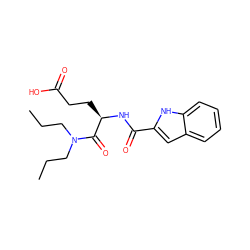 CCCN(CCC)C(=O)[C@@H](CCC(=O)O)NC(=O)c1cc2ccccc2[nH]1 ZINC000013884316