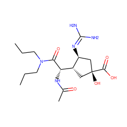 CCCN(CCC)C(=O)[C@@H](NC(C)=O)[C@H]1C[C@@](O)(C(=O)O)C[C@@H]1N=C(N)N ZINC000013560268