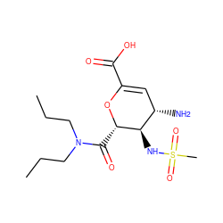 CCCN(CCC)C(=O)[C@@H]1OC(C(=O)O)=C[C@H](N)[C@H]1NS(C)(=O)=O ZINC000027736585