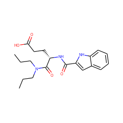 CCCN(CCC)C(=O)[C@H](CCC(=O)O)NC(=O)c1cc2ccccc2[nH]1 ZINC000001552176