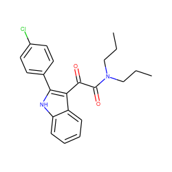 CCCN(CCC)C(=O)C(=O)c1c(-c2ccc(Cl)cc2)[nH]c2ccccc12 ZINC000013560048