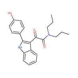 CCCN(CCC)C(=O)C(=O)c1c(-c2ccc(O)cc2)[nH]c2ccccc12 ZINC000473081283