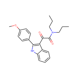 CCCN(CCC)C(=O)C(=O)c1c(-c2ccc(OC)cc2)[nH]c2ccccc12 ZINC000473085521