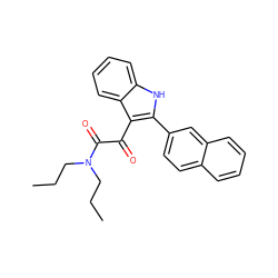 CCCN(CCC)C(=O)C(=O)c1c(-c2ccc3ccccc3c2)[nH]c2ccccc12 ZINC000473085526