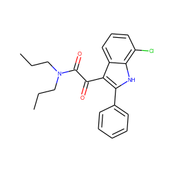 CCCN(CCC)C(=O)C(=O)c1c(-c2ccccc2)[nH]c2c(Cl)cccc12 ZINC000040865659