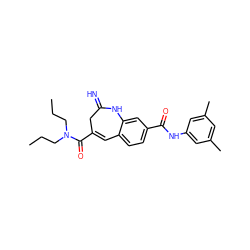 CCCN(CCC)C(=O)C1=Cc2ccc(C(=O)Nc3cc(C)cc(C)c3)cc2NC(=N)C1 ZINC001772648264