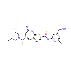 CCCN(CCC)C(=O)C1=Cc2ccc(C(=O)Nc3cc(C)cc(CN)c3)cc2NC(=N)C1 ZINC001772634356