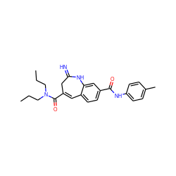 CCCN(CCC)C(=O)C1=Cc2ccc(C(=O)Nc3ccc(C)cc3)cc2NC(=N)C1 ZINC001772654472