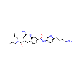 CCCN(CCC)C(=O)C1=Cc2ccc(C(=O)Nc3ccc(CCCCN)nc3)cc2NC(=N)C1 ZINC001772625923