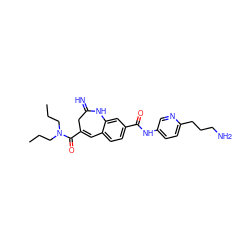 CCCN(CCC)C(=O)C1=Cc2ccc(C(=O)Nc3ccc(CCCN)nc3)cc2NC(=N)C1 ZINC001772614920