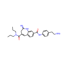 CCCN(CCC)C(=O)C1=Cc2ccc(C(=O)Nc3ccc(CCN)cc3)cc2NC(=N)C1 ZINC001772631278