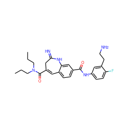 CCCN(CCC)C(=O)C1=Cc2ccc(C(=O)Nc3ccc(F)c(CCN)c3)cc2NC(=N)C1 ZINC001772649132