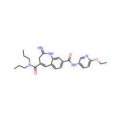 CCCN(CCC)C(=O)C1=Cc2ccc(C(=O)Nc3ccc(OCC)nc3)cc2NC(=N)C1 ZINC001772610572