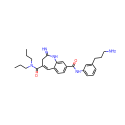 CCCN(CCC)C(=O)C1=Cc2ccc(C(=O)Nc3cccc(CCCN)c3)cc2NC(=N)C1 ZINC001772627183