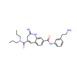 CCCN(CCC)C(=O)C1=Cc2ccc(C(=O)Nc3cccc(CCN)c3)cc2NC(=N)C1 ZINC001772645386