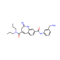 CCCN(CCC)C(=O)C1=Cc2ccc(C(=O)Nc3cccc(CN)c3)cc2NC(=N)C1 ZINC001772654440