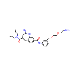 CCCN(CCC)C(=O)C1=Cc2ccc(C(=O)Nc3cccc(COCCOCCN)c3)cc2NC(=N)C1 ZINC001772584843