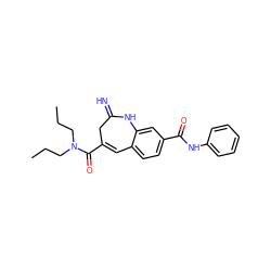 CCCN(CCC)C(=O)C1=Cc2ccc(C(=O)Nc3ccccc3)cc2NC(=N)C1 ZINC001772617544