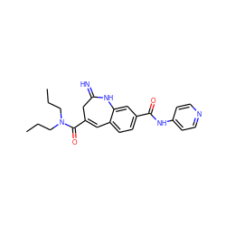 CCCN(CCC)C(=O)C1=Cc2ccc(C(=O)Nc3ccncc3)cc2NC(=N)C1 ZINC001772625722