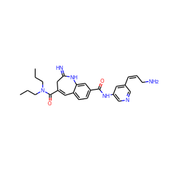 CCCN(CCC)C(=O)C1=Cc2ccc(C(=O)Nc3cncc(/C=C\CN)c3)cc2NC(=N)C1 ZINC001772610314