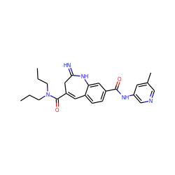 CCCN(CCC)C(=O)C1=Cc2ccc(C(=O)Nc3cncc(C)c3)cc2NC(=N)C1 ZINC001772617093