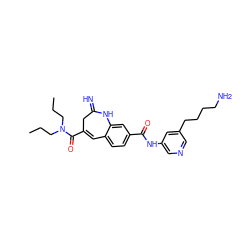 CCCN(CCC)C(=O)C1=Cc2ccc(C(=O)Nc3cncc(CCCCN)c3)cc2NC(=N)C1 ZINC001772654772