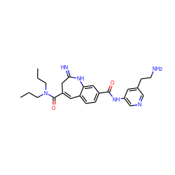 CCCN(CCC)C(=O)C1=Cc2ccc(C(=O)Nc3cncc(CCN)c3)cc2NC(=N)C1 ZINC001772574436