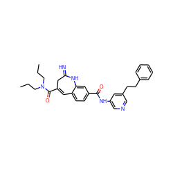 CCCN(CCC)C(=O)C1=Cc2ccc(C(=O)Nc3cncc(CCc4ccccc4)c3)cc2NC(=N)C1 ZINC001772587209