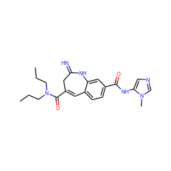 CCCN(CCC)C(=O)C1=Cc2ccc(C(=O)Nc3cncn3C)cc2NC(=N)C1 ZINC001772623187